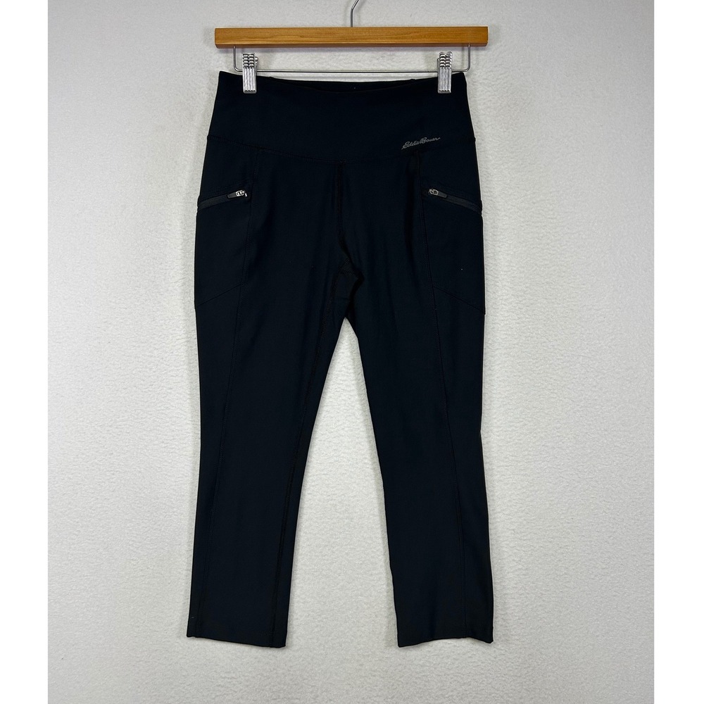 Gorpcore Eddie‎ Bauer Womens XS Black High Rise Cropped Zipper Pocket Leggings
